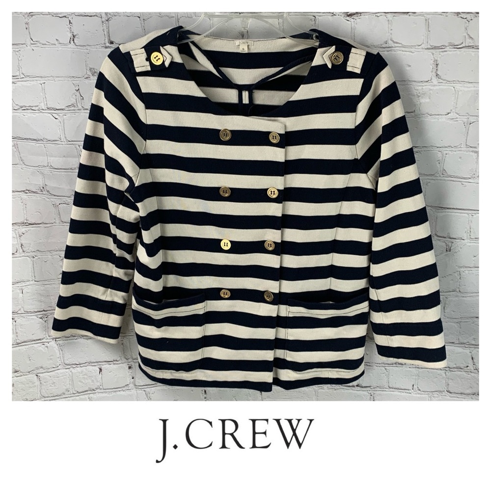 J. Crew Nautical Striped Knit Blazer